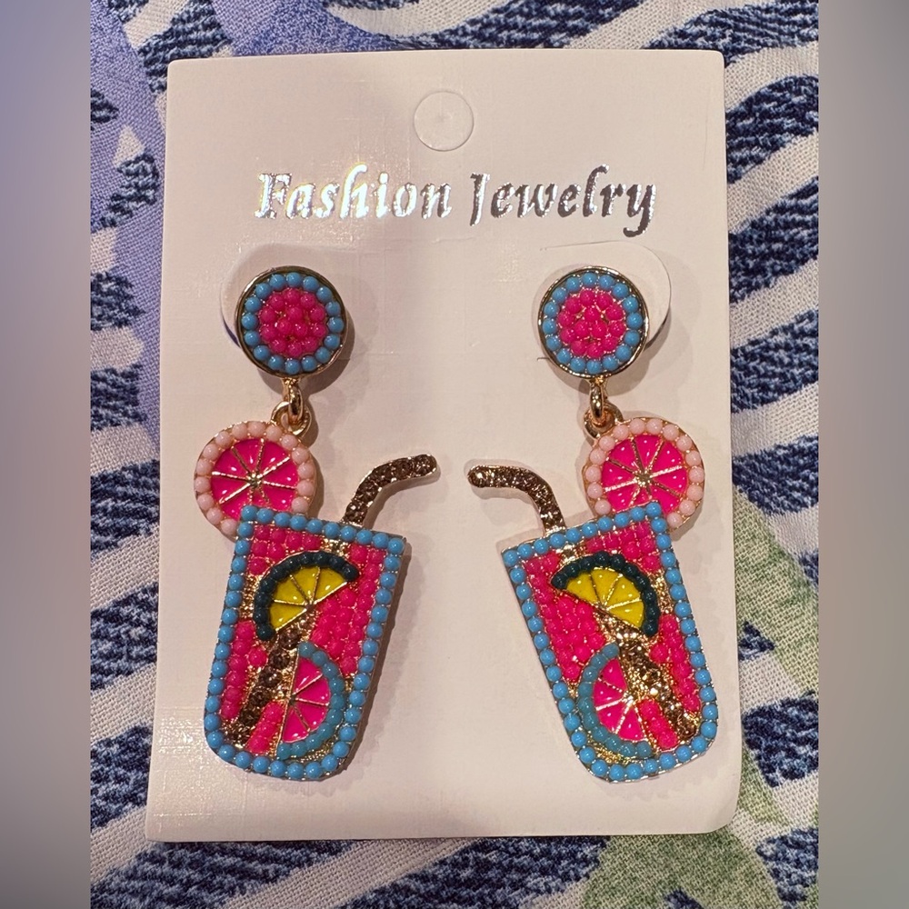 NEW Fun Margarita Beaded Earrings